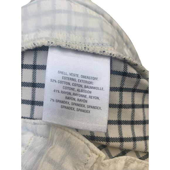 Anthropologie The Essential Slim Trousers Cream/Black Plaid Pants SZ 8 - Picture 11 of 12